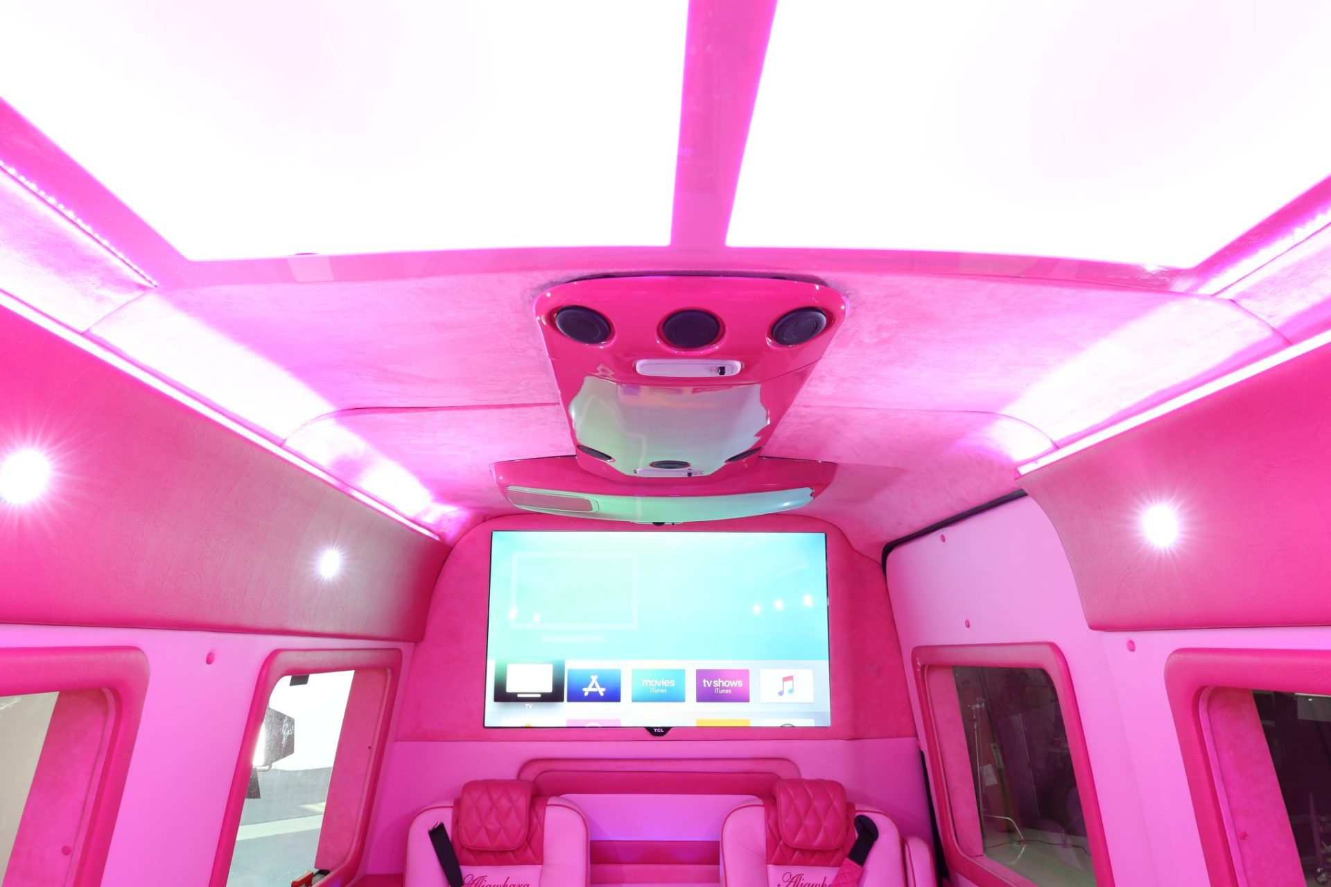 Custom Pink Mercedes Benz Sprinter Van - Interior Photo #2