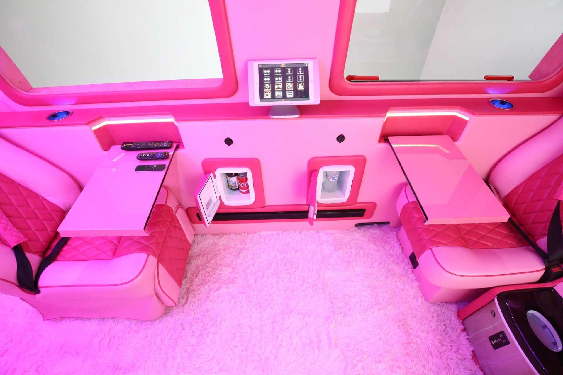 Custom Pink Mercedes Benz Sprinter Van - Interior Photo #9