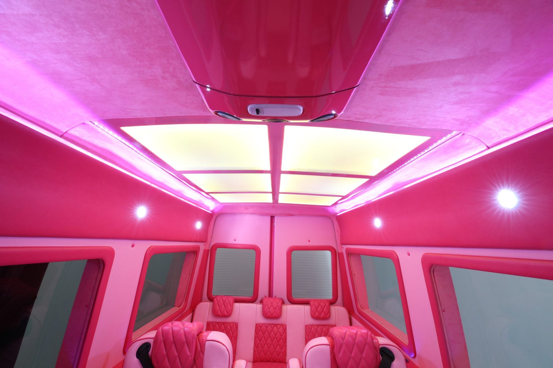 Custom Pink Mercedes Benz Sprinter Van - Interior Photo #15